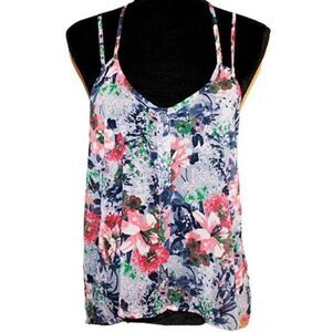 Lush Floral Print Tank Top Size Small